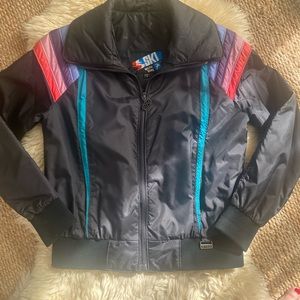 Vintage Cropped White Stag Ski Jacket